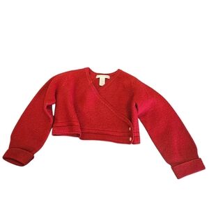 Pottery Barn Kids Red Cardigan Sweater Wool Blend Size 36mos